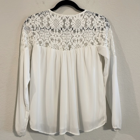 Abercrombie & Fitch Women Tunic Top XS White Floral Lace Contemporary Balletcore - Picture 5 of 15